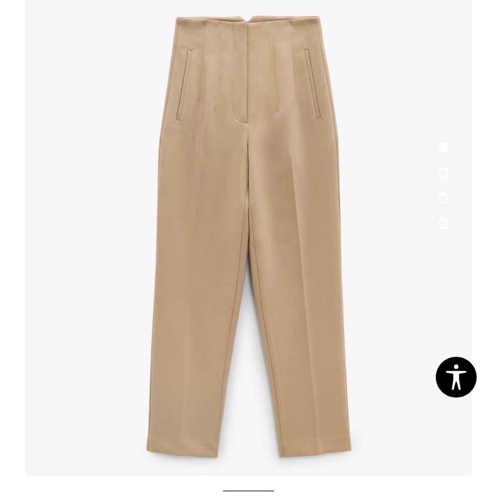 Zara High Waisted Pants in Khaki size L